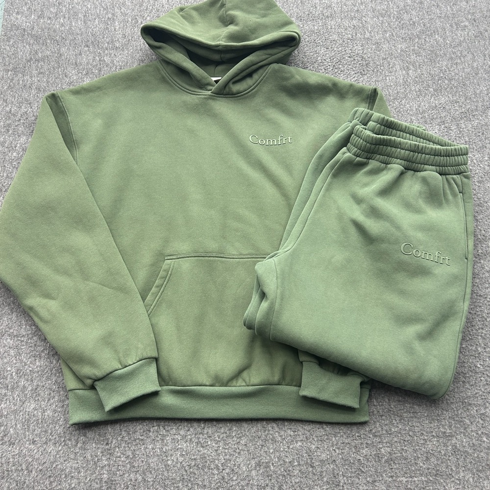 Comfrt Minimalist Hoodie Sweatpants Bundle 2XL Green Oversized Fit Set